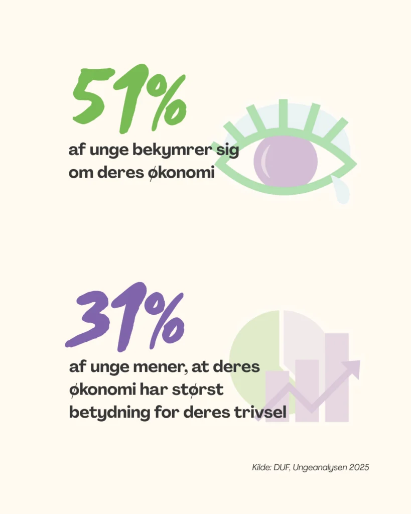 Økonomi 51% af unge bekymrer sig om deres økonomi mens 31% af unge mener, at deres økonomi har størst betydning for deres trivsel